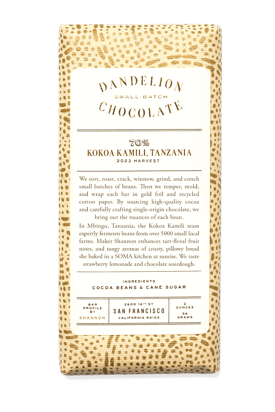 Kokoa Kamili, Tanzania 70% 2023 Harvest Single-Origin Chocolate