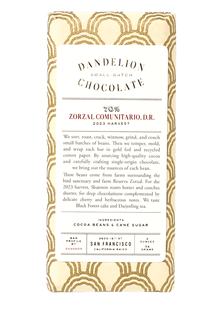 Zorzal Comunitario, Dominican Republic 70% Single-Origin Chocolate