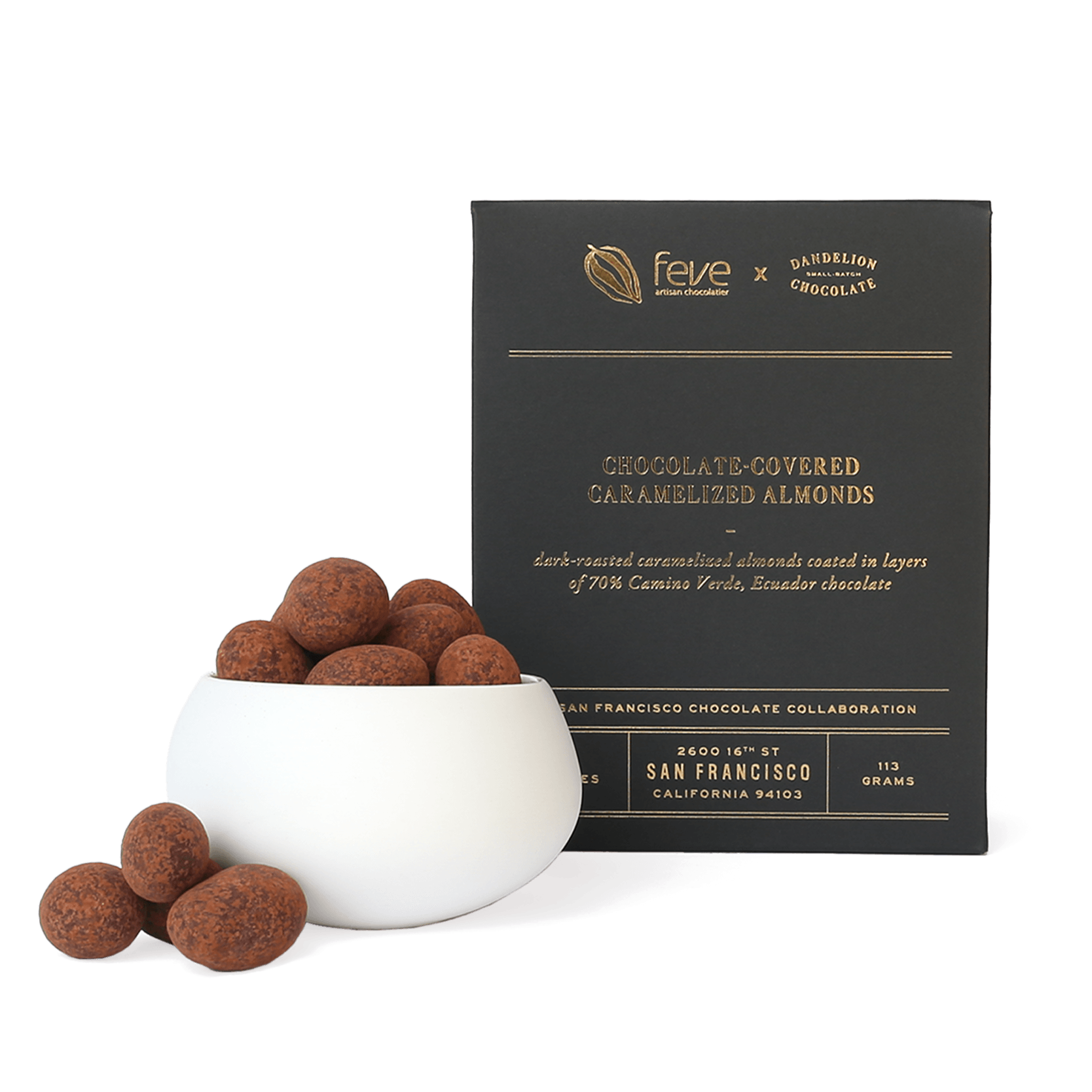 Chocolate-Covered Caramelized Almonds Coated in 70% Camino Verde, Ecuador  Single-Origin Chocolate – Dandelion Chocolate