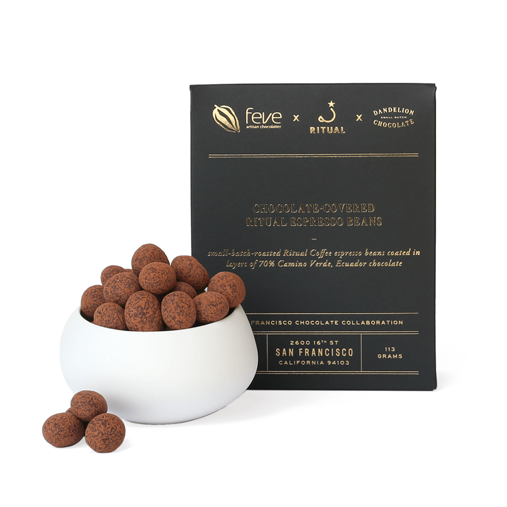 Chocolate-Covered Espresso Beans Coated in 70% Camino Verde Chocolate-Covered Espresso Beans Coated in 70% Camino Verde