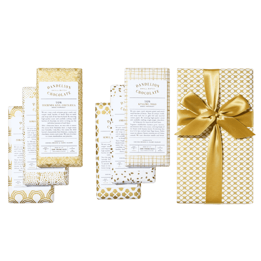 Dandelion Chocolate 70% Six-Bar Gift Set