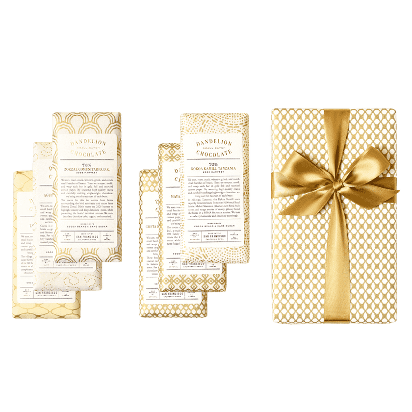 Dandelion Chocolate 70% Six-Bar Gift Set