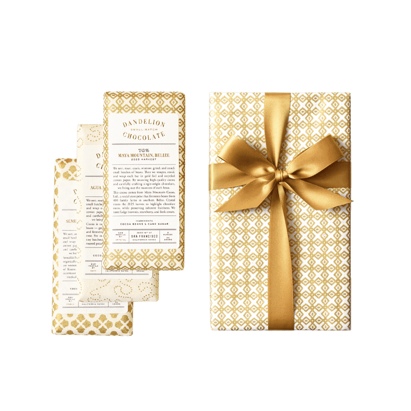 Dandelion Chocolate 70% Three-Bar Gift Set