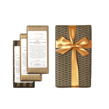 Dandelion Chocolate Gift 85% and Above Wrapped Three-Bar Gift Set