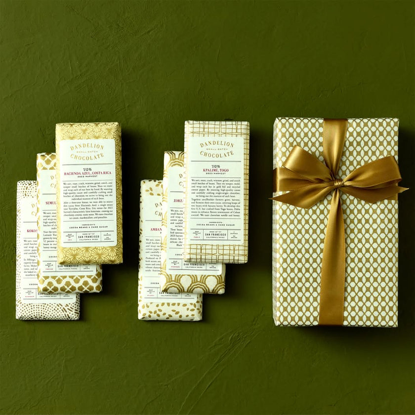 Dandelion Chocolate Giftwrapped 70% Six-Bar Gift Set