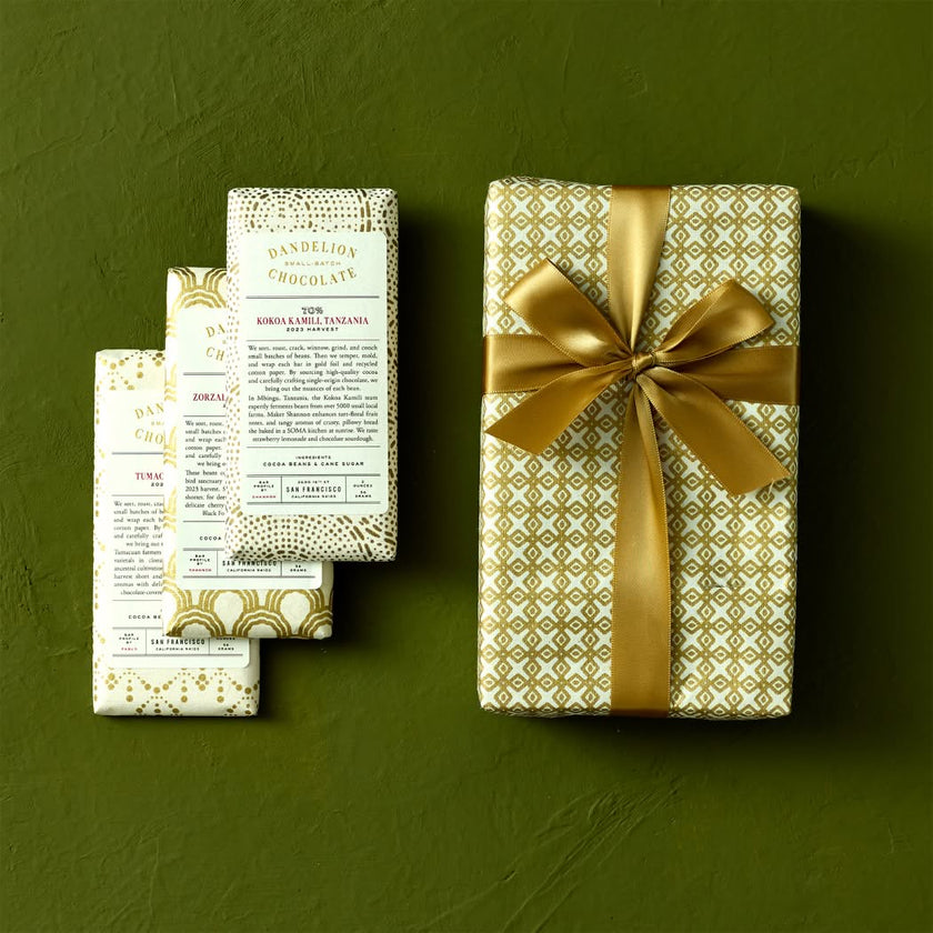 Dandelion Chocolate Giftwrapped 70% Three-Bar Gift Set