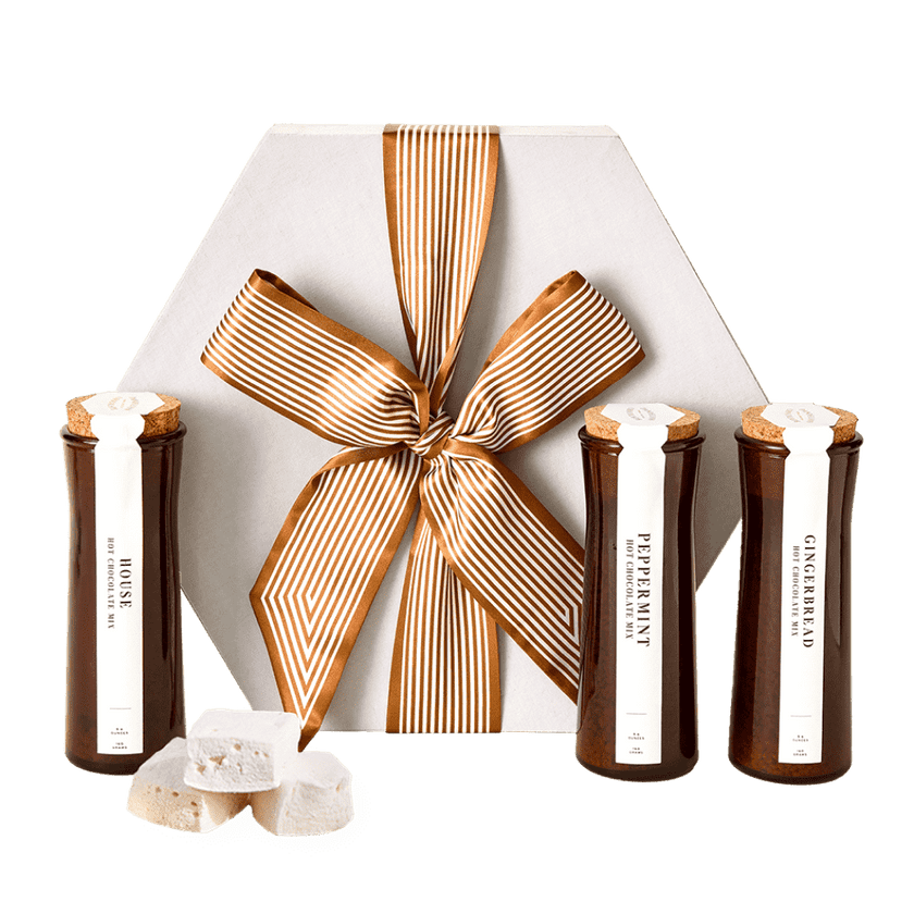 Dandelion Chocolate Seasonal Hot Chocolate Mix Trio with Marshmallows