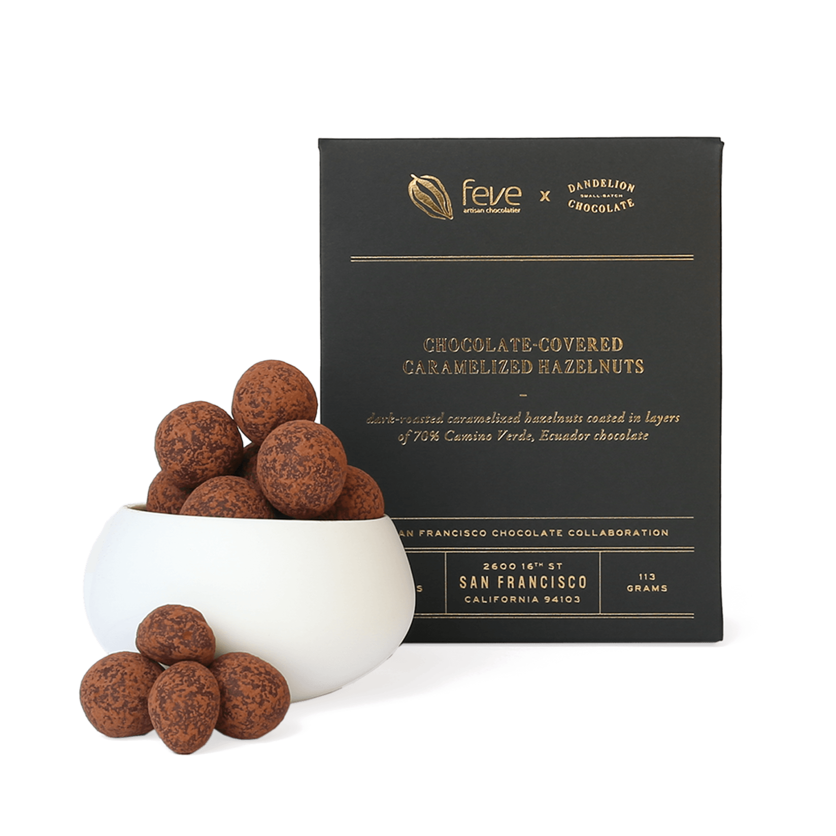 Feve Collaborator Chocolate-Covered Caramelized Hazelnuts